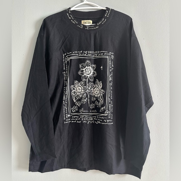 Vintage 100% rayon long sleeve shirt size small oversized FUNKTION - Picture 1 of 9